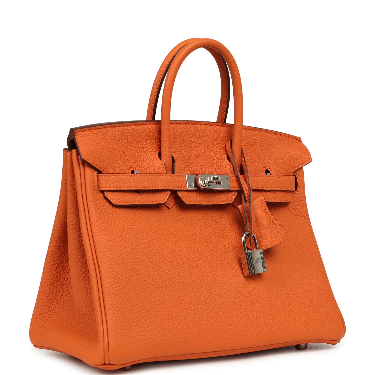 HERMÈS Birkin 25 Orange Togo Palladium Hardware
