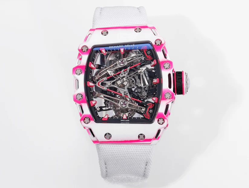 【7A Quality】Richard Mille RM 38-02 Bubba Watson Tourbillon White Fabric Strap