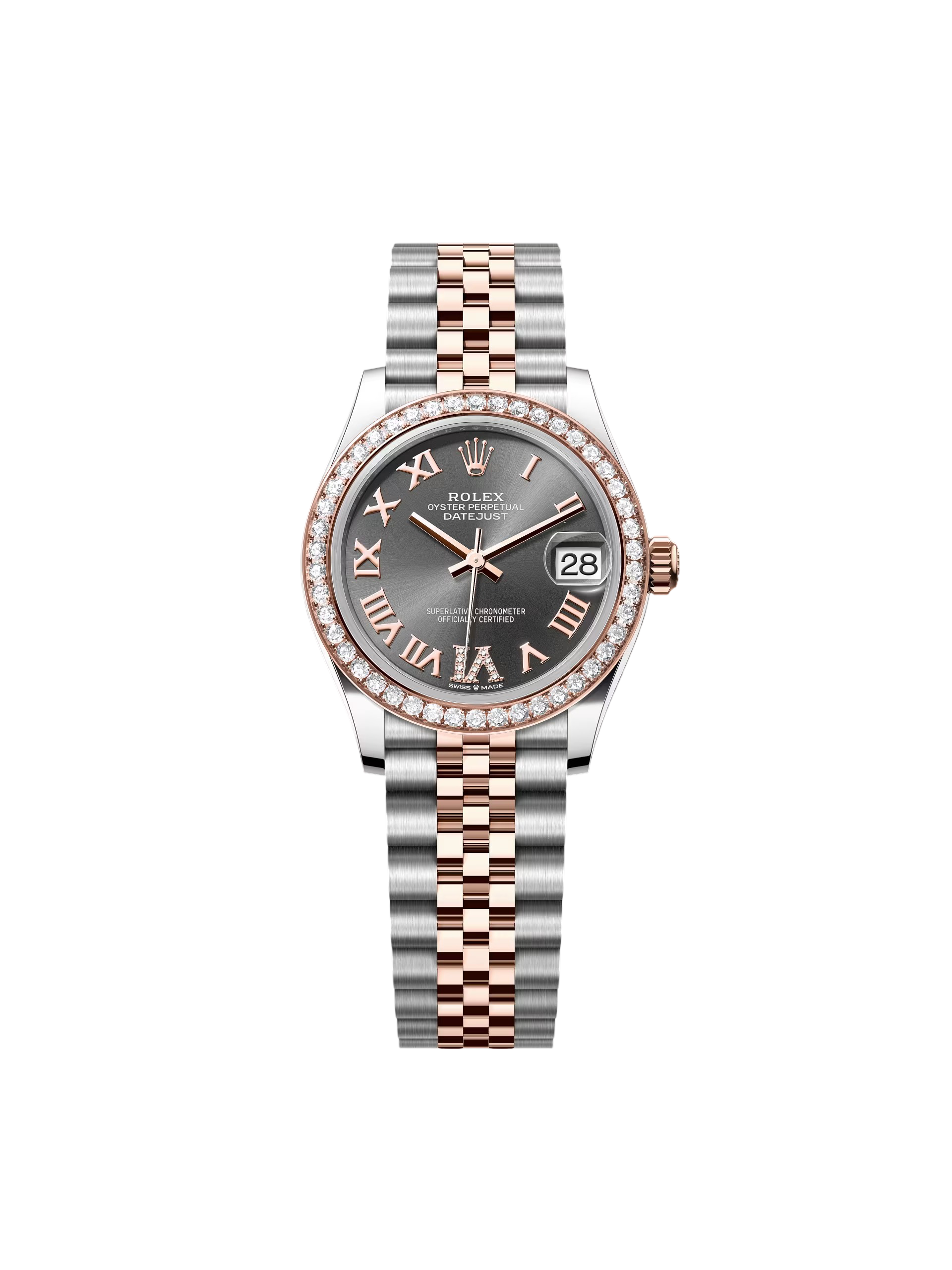 RLX Datejust m278381-0029/0030 Slate Roman Diamond Dial Diamond-Set Bezel 31mm