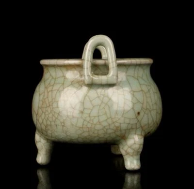 Old Chinese Song Longquan Yao Longquan Kiln Incense Burner w/feet N1383