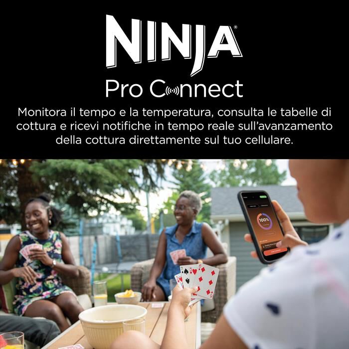 NINJA - Barbecue elettrico Woodfire Pro Connect XL OG901EU-Blu