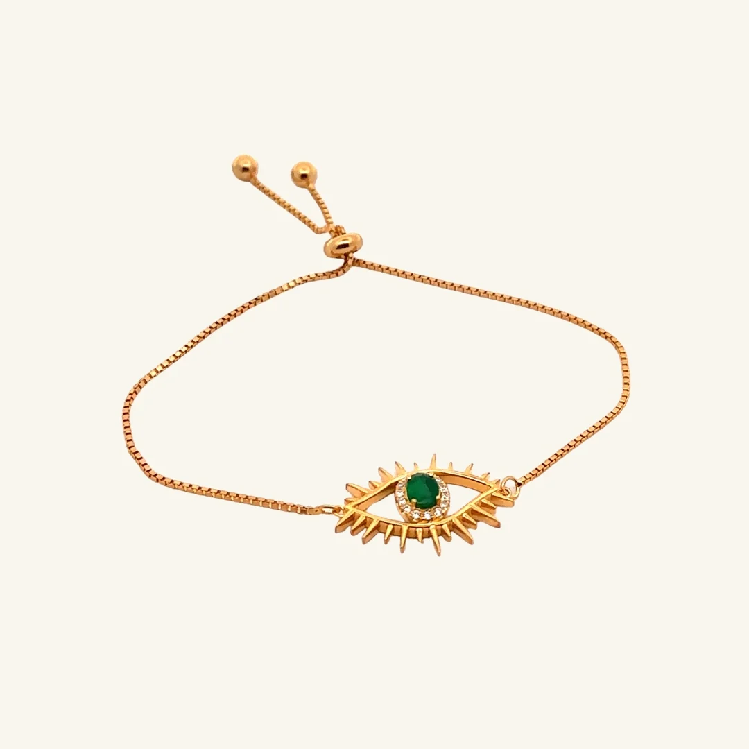 Tichi 'Evil Eye'  Emerald Bracelet