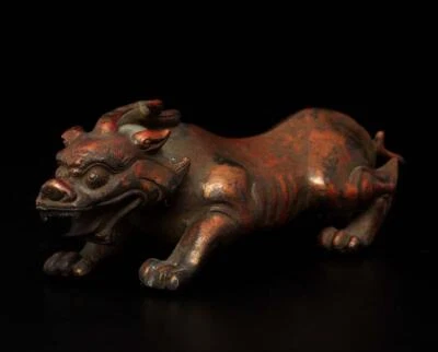 24CM Old Chinese Bronze Statue Dragon