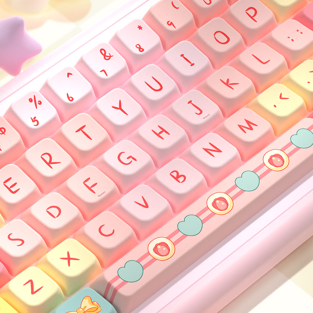 Tulip Bear Original PBT Keycap Set – MDA Profile Full 5-Side Dye-Sub – 138/158 Keys