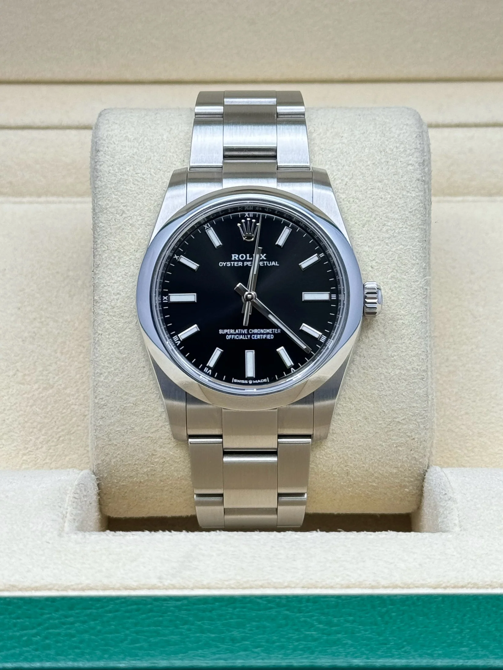 RLX Oyster Perpetual 34mm 124200 Black Dial Oyster Stainless Steel Bracelet Watch