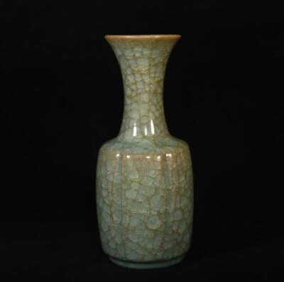 Old Chinese Guan Yao Guan Kiln Vase w/flower N2992