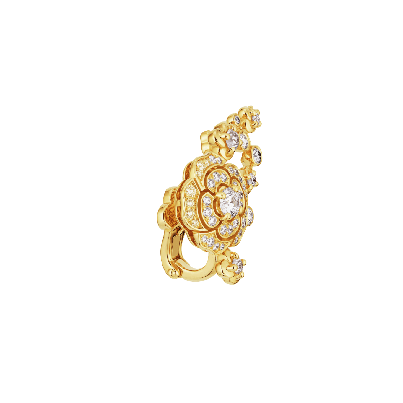 Bouton de Camélia crawling earrings