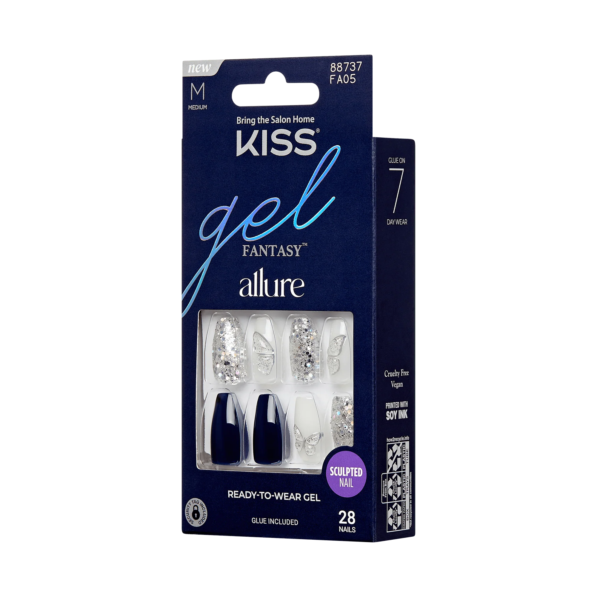 KISS Gel Fantasy Allure Press On Glue Nails - Stunned By You