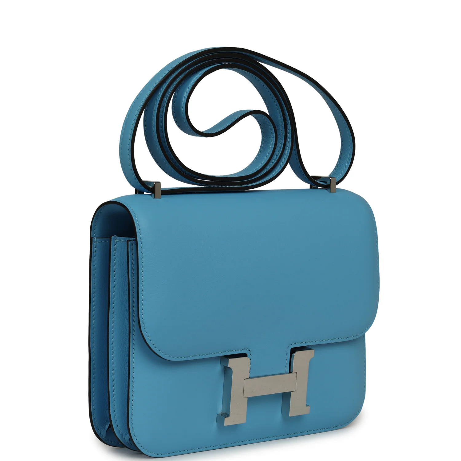 HERMÈS Constance 18 Celeste Swift Palladium Hardware