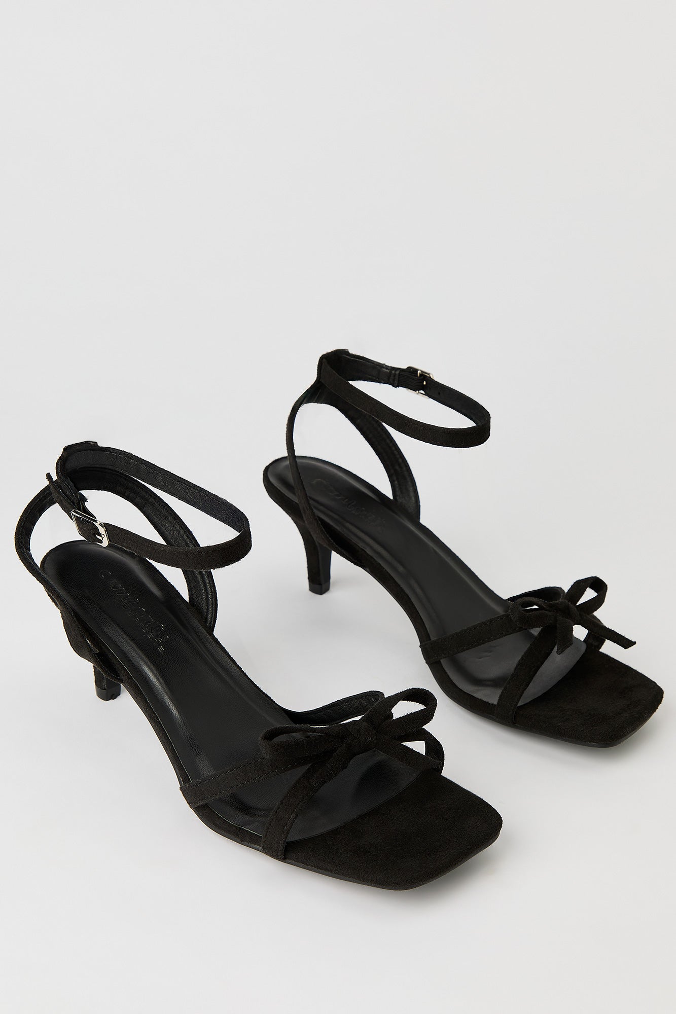 Faux Suede Strappy Bow Heel