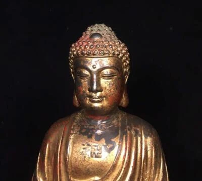 29CM Old Chinese Bronze Statue Buddha N1594