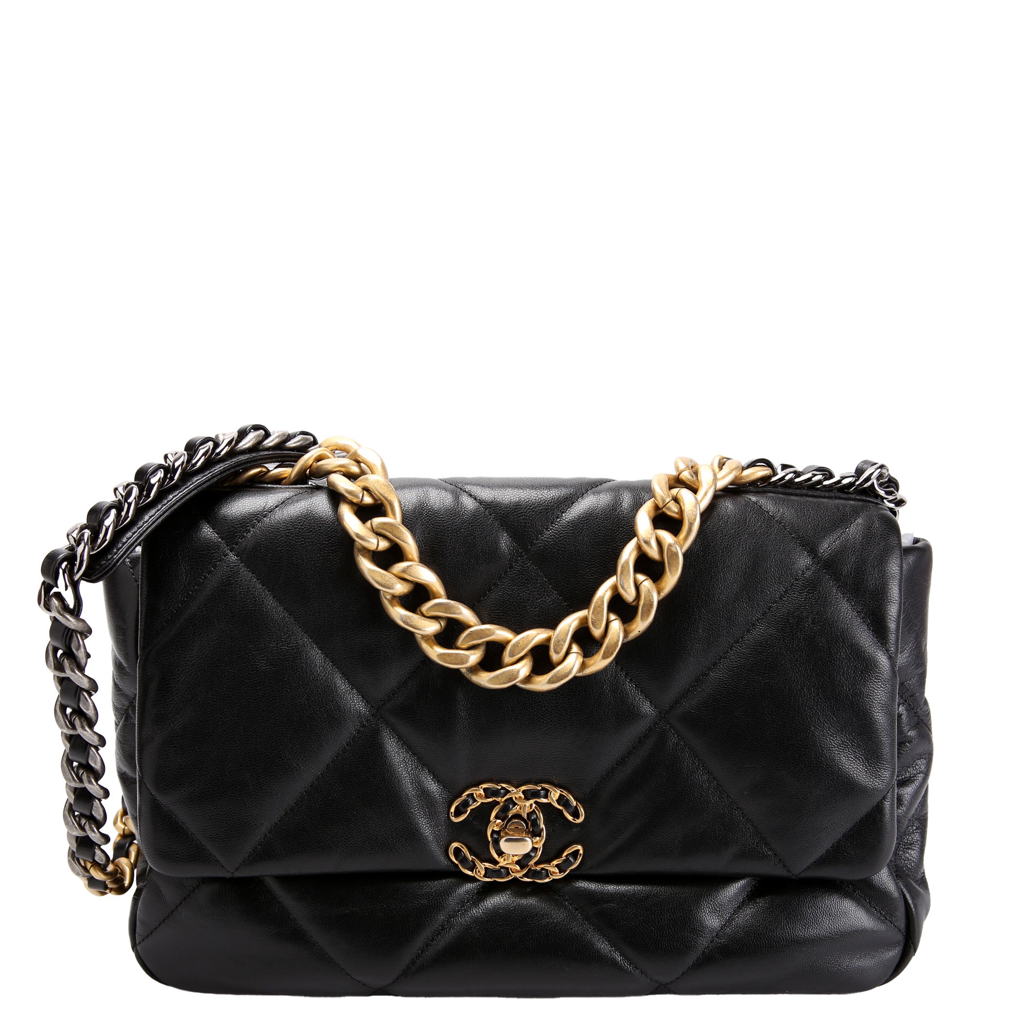 CHANEL Quilted Goatskin 19 Medium Flap 30M