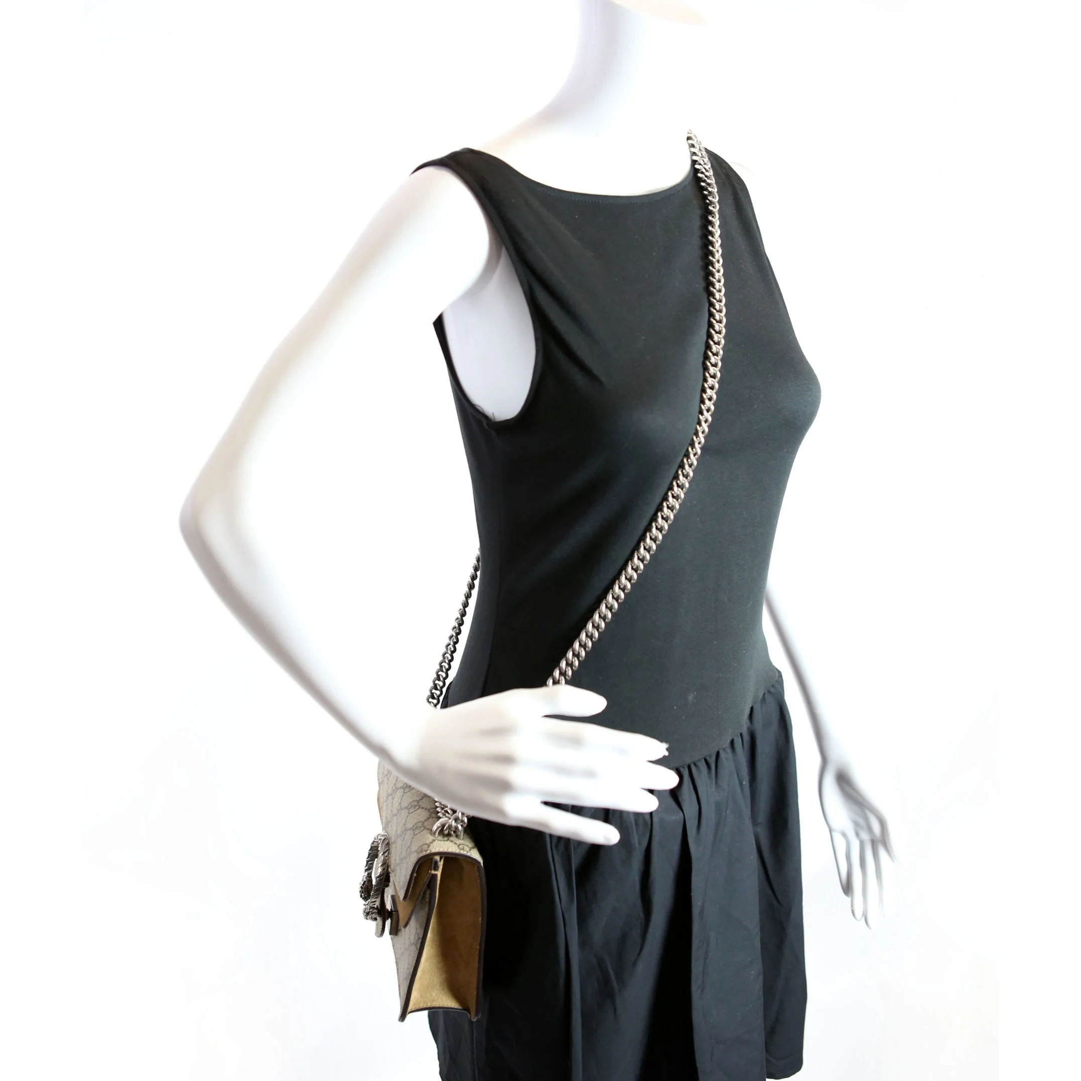 421970 Dionysus GG Shoulder Mini Taupe