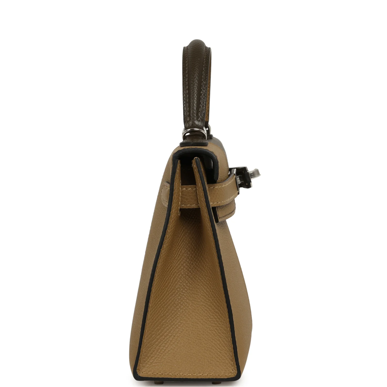Hermes Casaque Kelly Sellier 20 Dune, Vert Loden Epsom Palladium Hardware