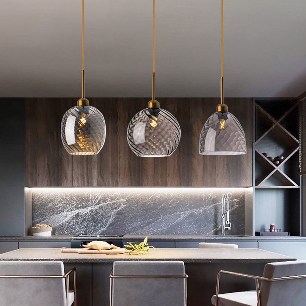 Ripple Glass Simple Dining Room Pendant Light