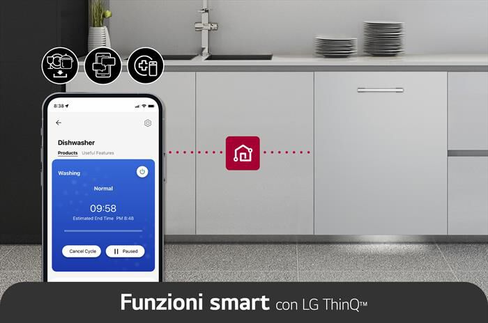 LG - Lavastoviglie DB597TXS  Classe A-20% 14coperti-Noble Steel