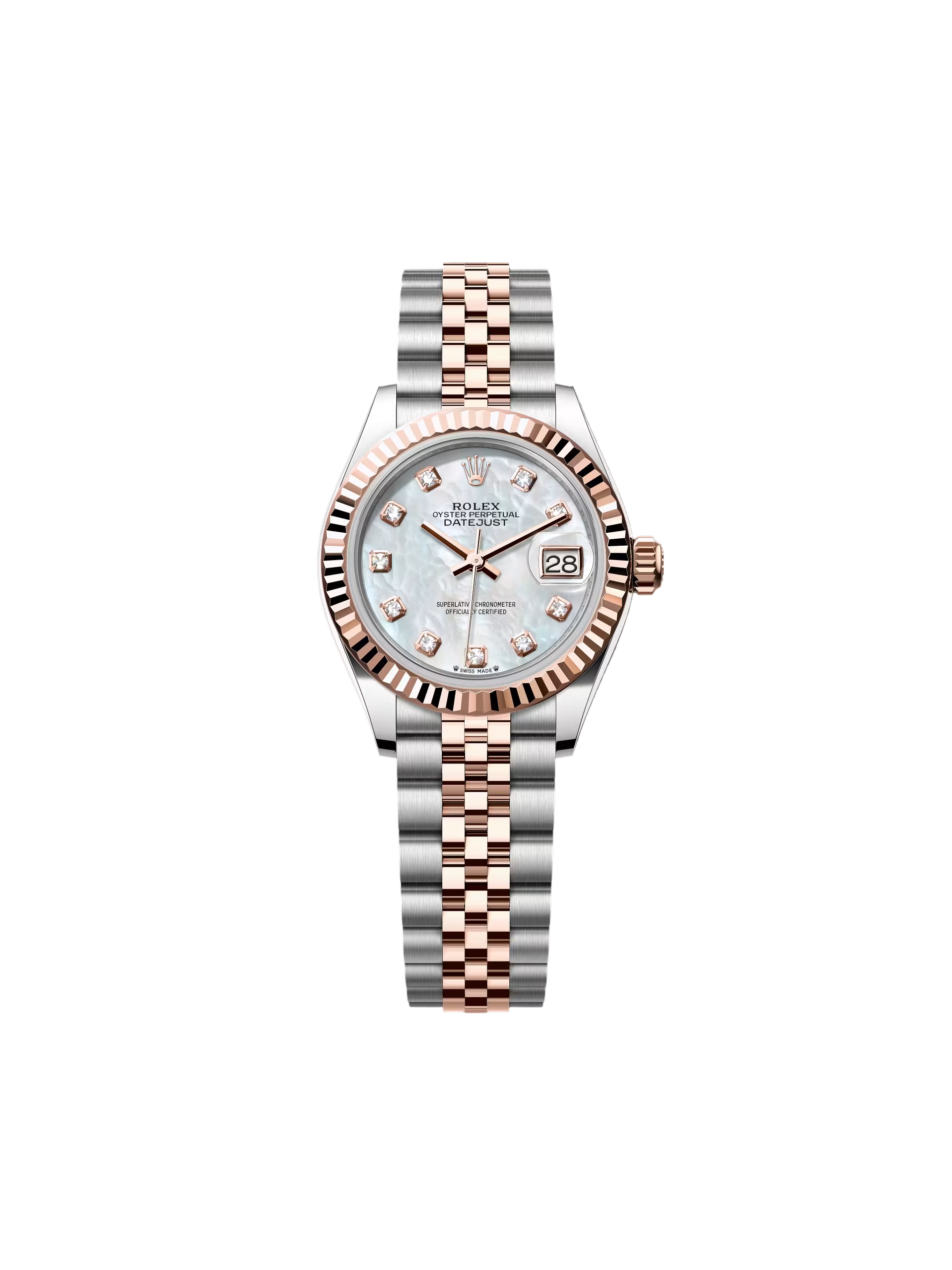 RLX Lady-Datejust 31mm 279171 White Mother Of Pearl Diamond Oyster Stainless Steel and Rose Gold
