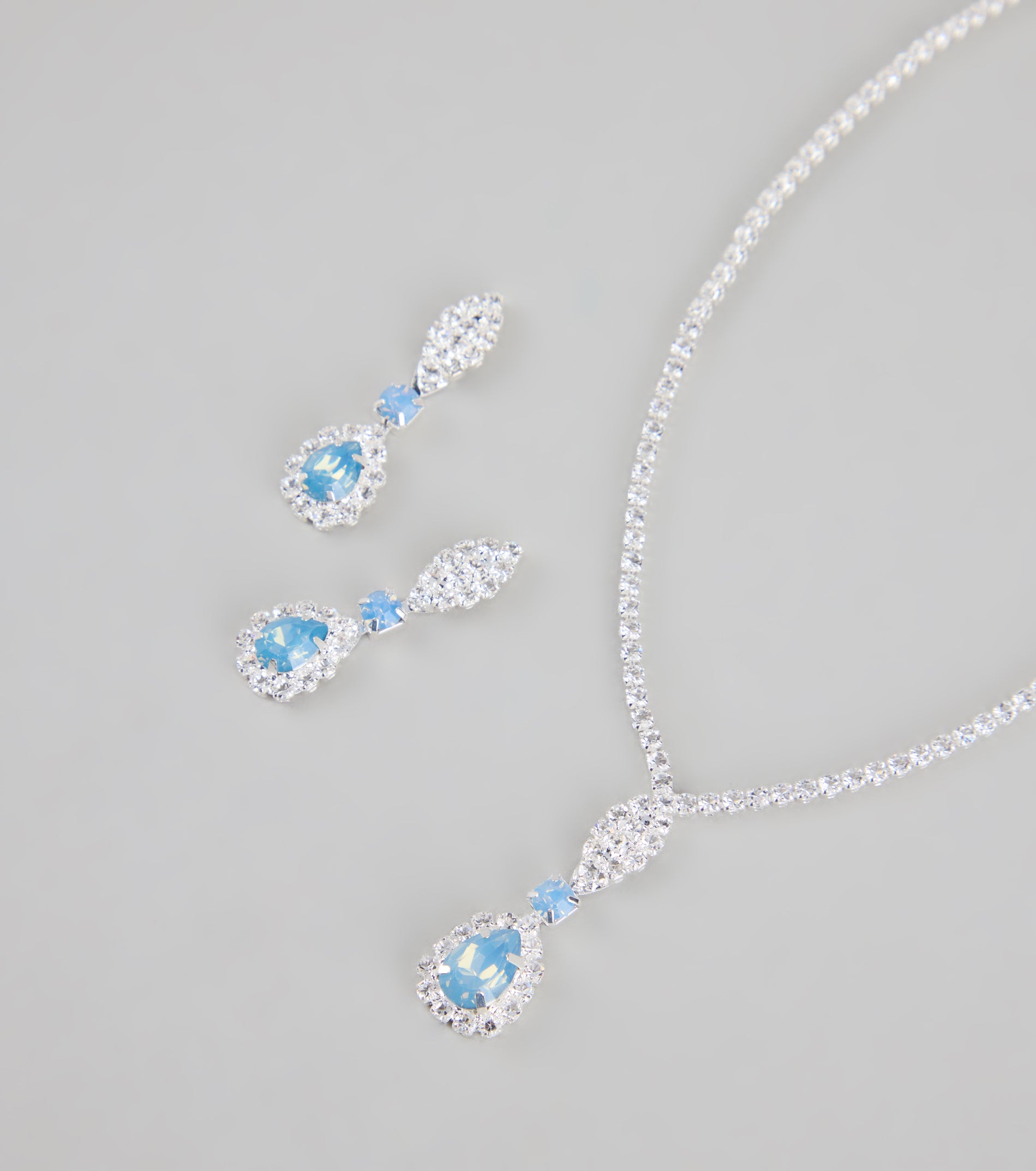 Call Me Princess Rhinestone Necklace And Earrings Set