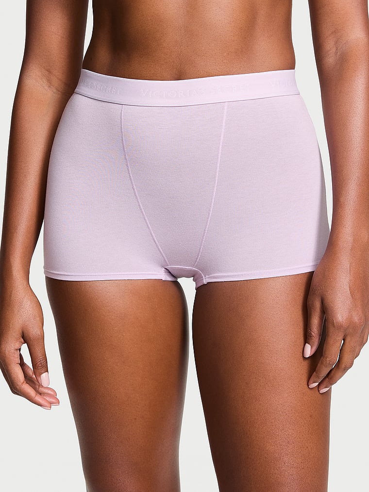 Cotton Logo Cotton High-Waist Boyshort Panty Smooth