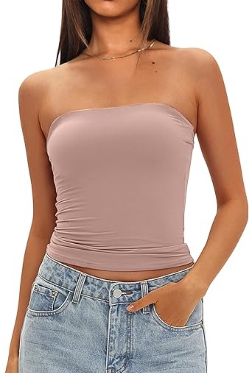 ELOWENA Womens Padded Tube Tops Bulit in Bra