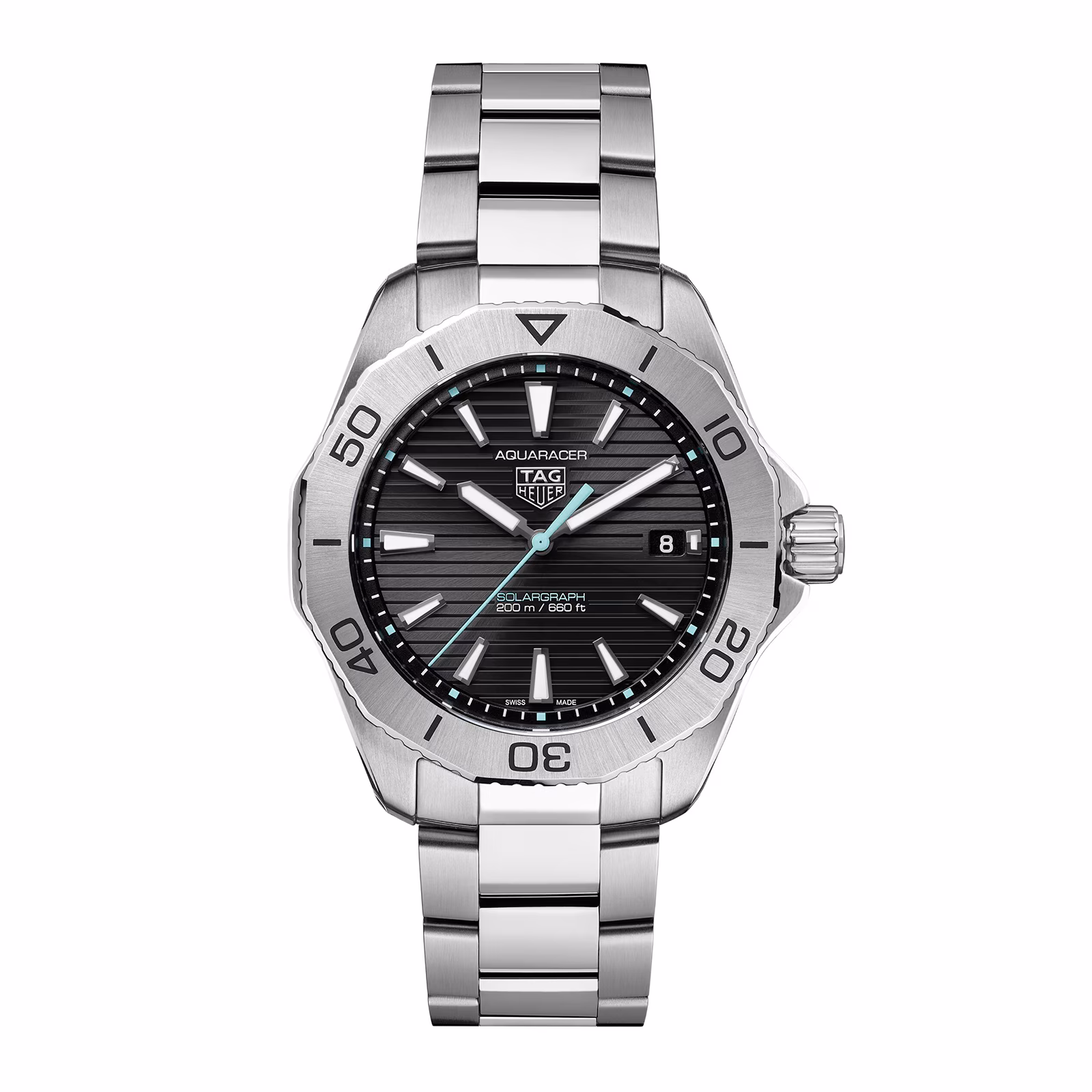 TAG Heuer Aquaracer 200 Professional Solargraph 40mm Mens Watch Black WBP1114.BA0000