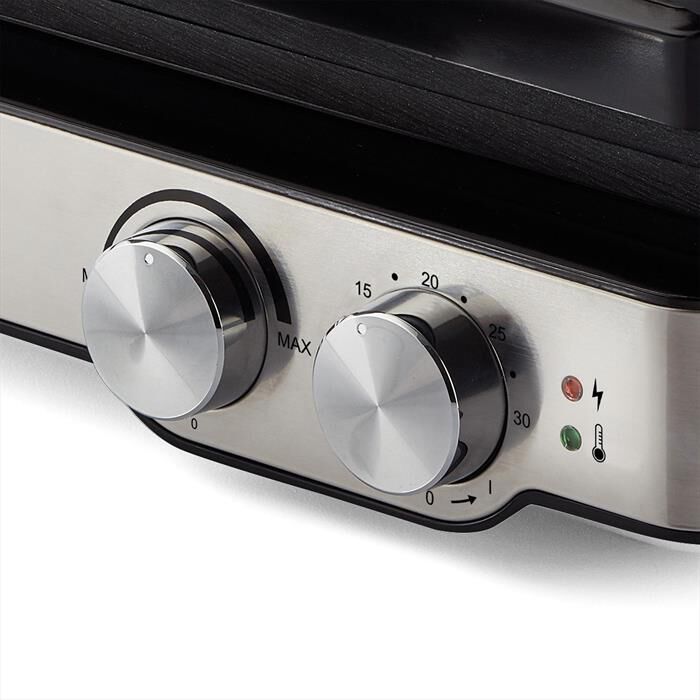 ARIETE - Griglia elettrica GRILL & TASTE 1918-nero, acciaio inossidabile