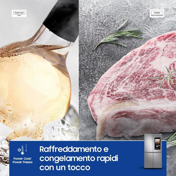 SAMSUNG - Frigorifero 4 porte RF65DG9H0ESREF Classe E 637 lt-Inox Spazzolato