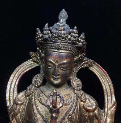 30CM Old Chinese Bronze Statue Buddha CK221