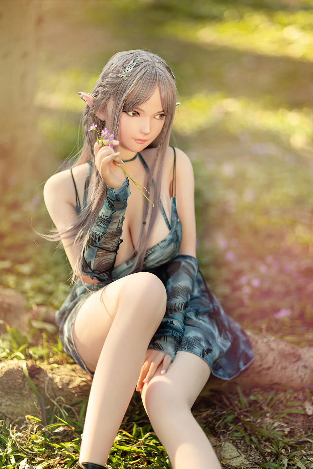 US Stock - RIDMII Aggie Unique Design 5ft34/ 163cm App-Controlled Silicone Head + TPE Full Body ELF Lovely Hentai Sex Doll