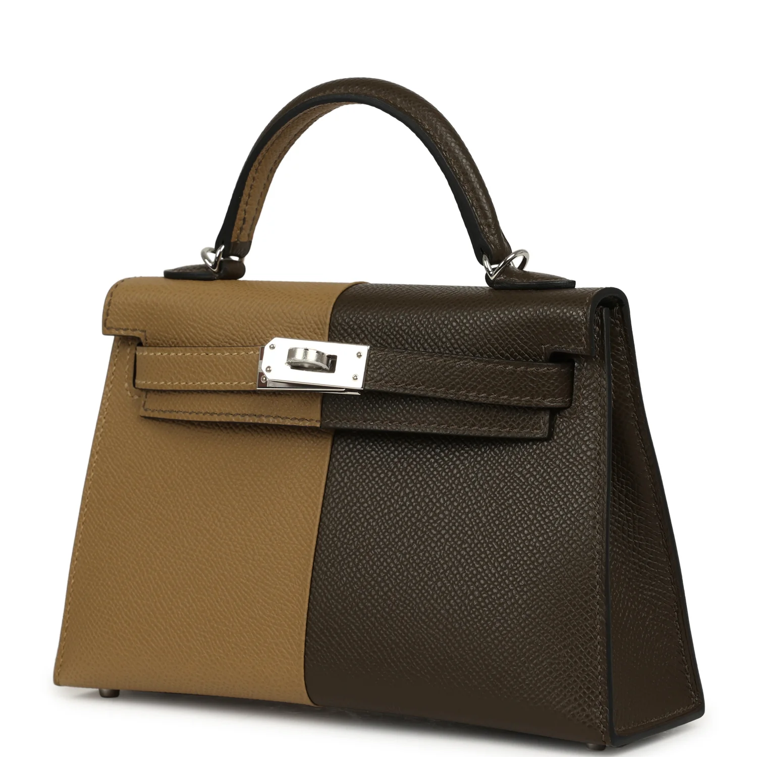Hermes Casaque Kelly Sellier 20 Dune, Vert Loden Epsom Palladium Hardware