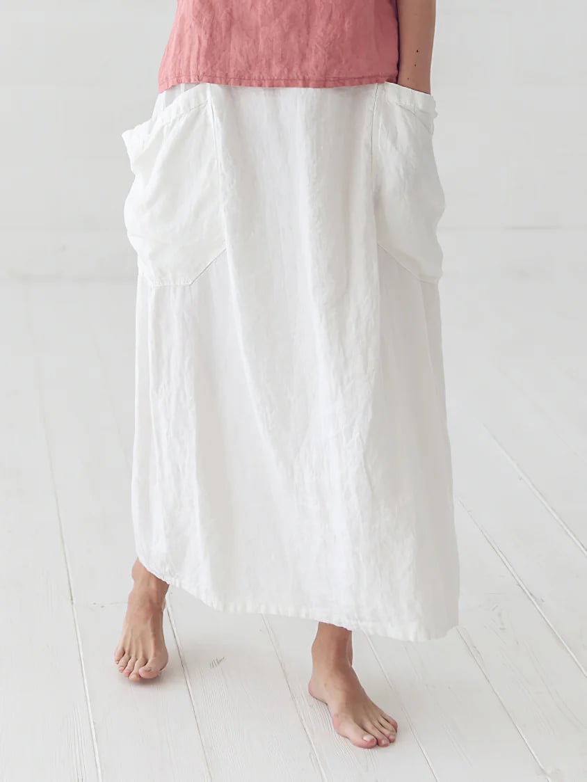 Women Solid Large Pockets Skirt
