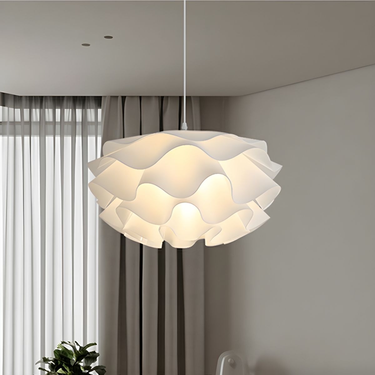 Flower Multi Layers Large Dining Room White Pendant Light