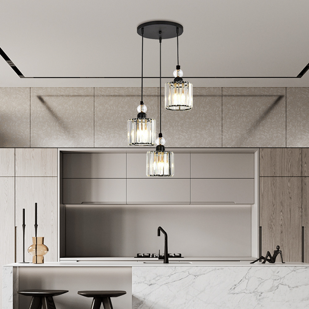 European Style Simple Dining Room Crystal Pendant Light