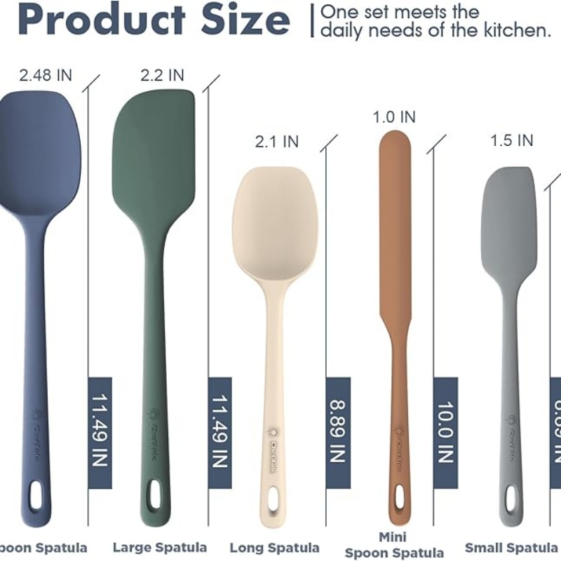 5 Pieces Silicone Spatula Set
