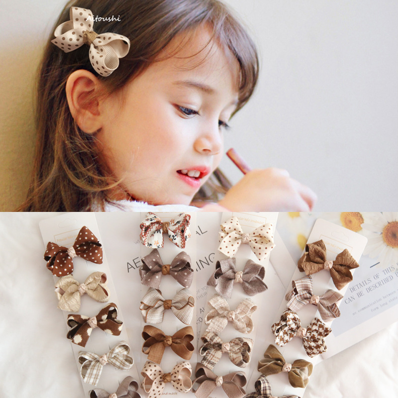 Bow hairpin hair accessories baby European style headwear 5pcs set