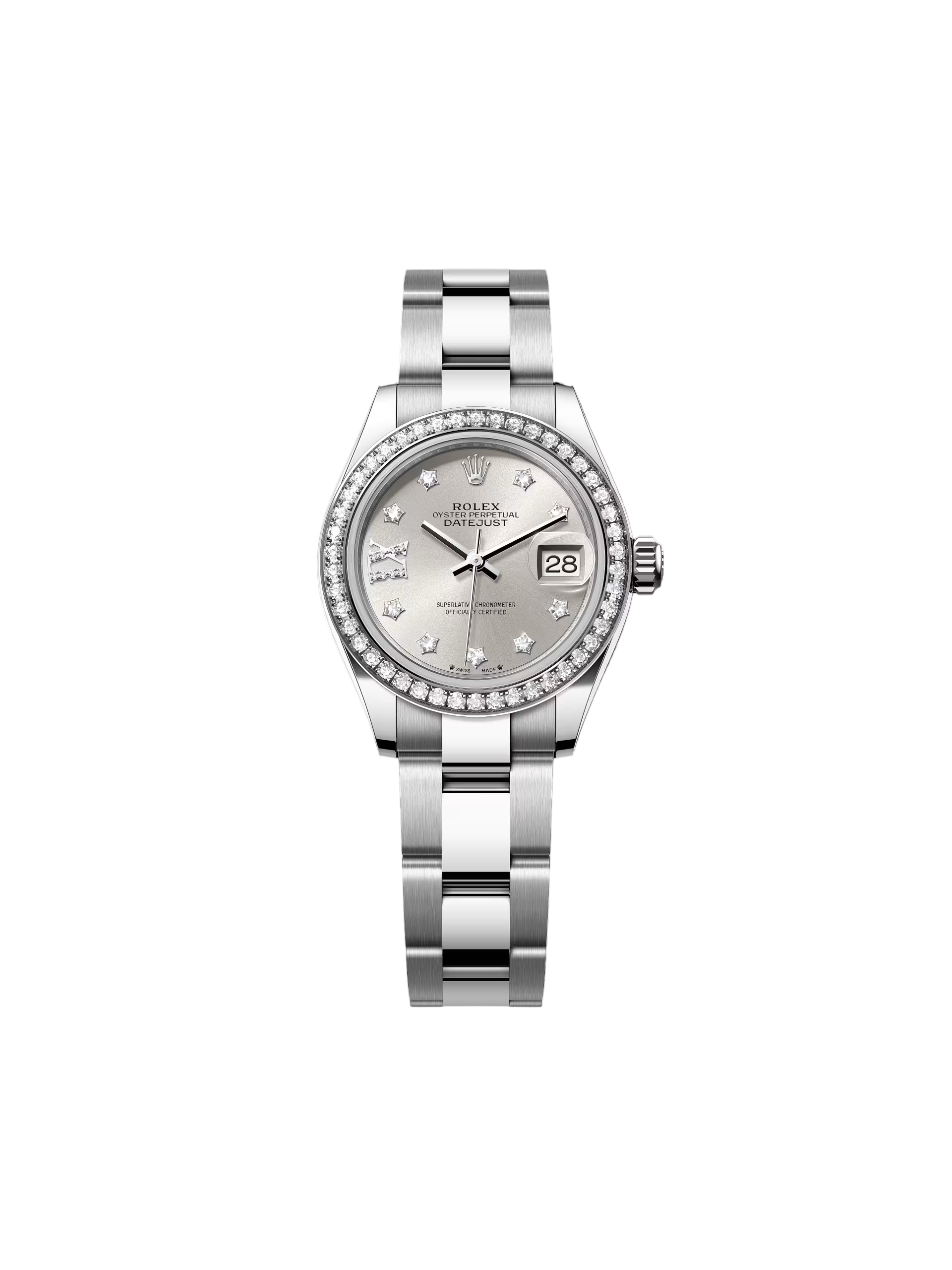 RLX Lady-Datejust 31mm 279384RBR Silver Diamond Dial & Diamond Bezel, Stainless Steel Jubilee Bracelet Women's Watch