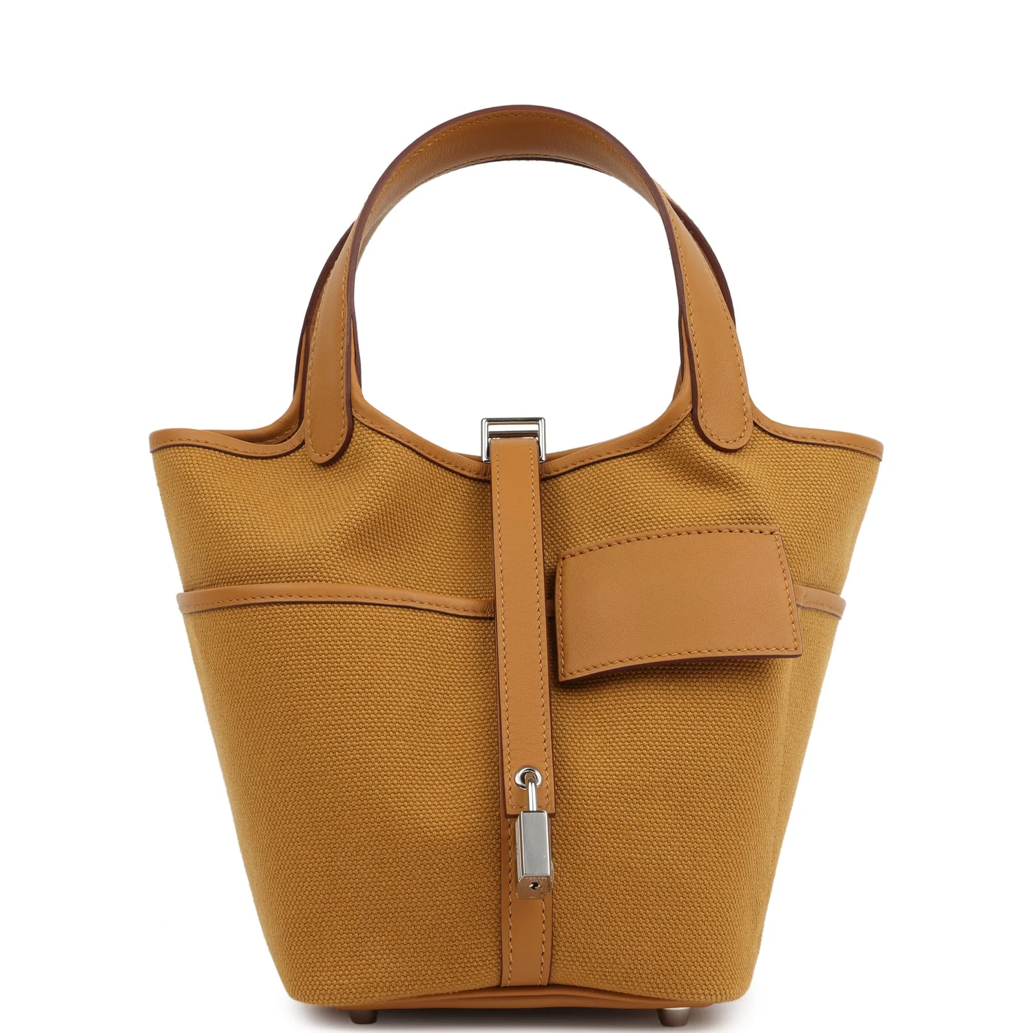 HERMÈS Picotin Cargo 18 Sesame Swift And Toile Canvas Palladium Hardware