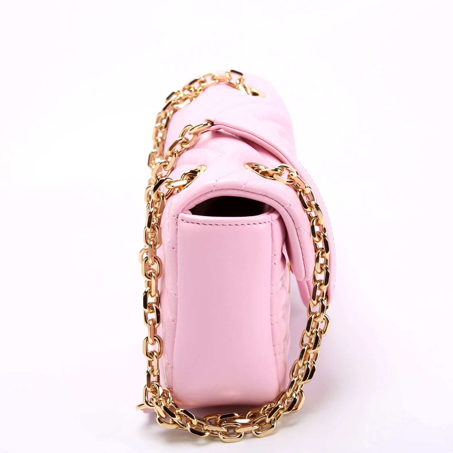 GUCCI 837280 GG Marmont Leather Small Shoulder Flap Pink
