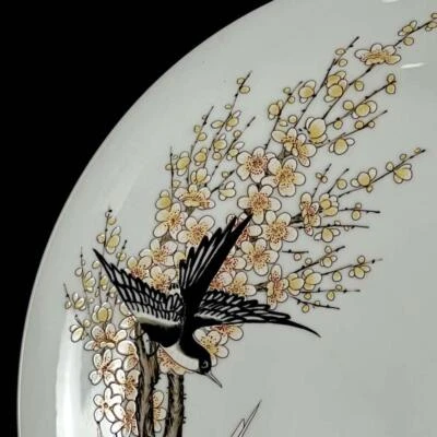 51CM Yongzheng Signed Old Chinese Famille Rose Dish W/flower N42