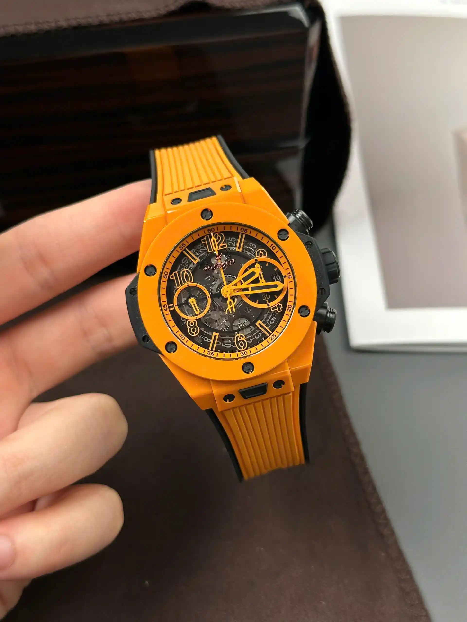 Hublot Big Bang Unico 441.CU.5910.RX Orange Ceramic 42mm Skeleton Dial Men's Watch