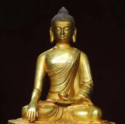 20CM Old Chinese Bronze Statue w/ Buddha N2821