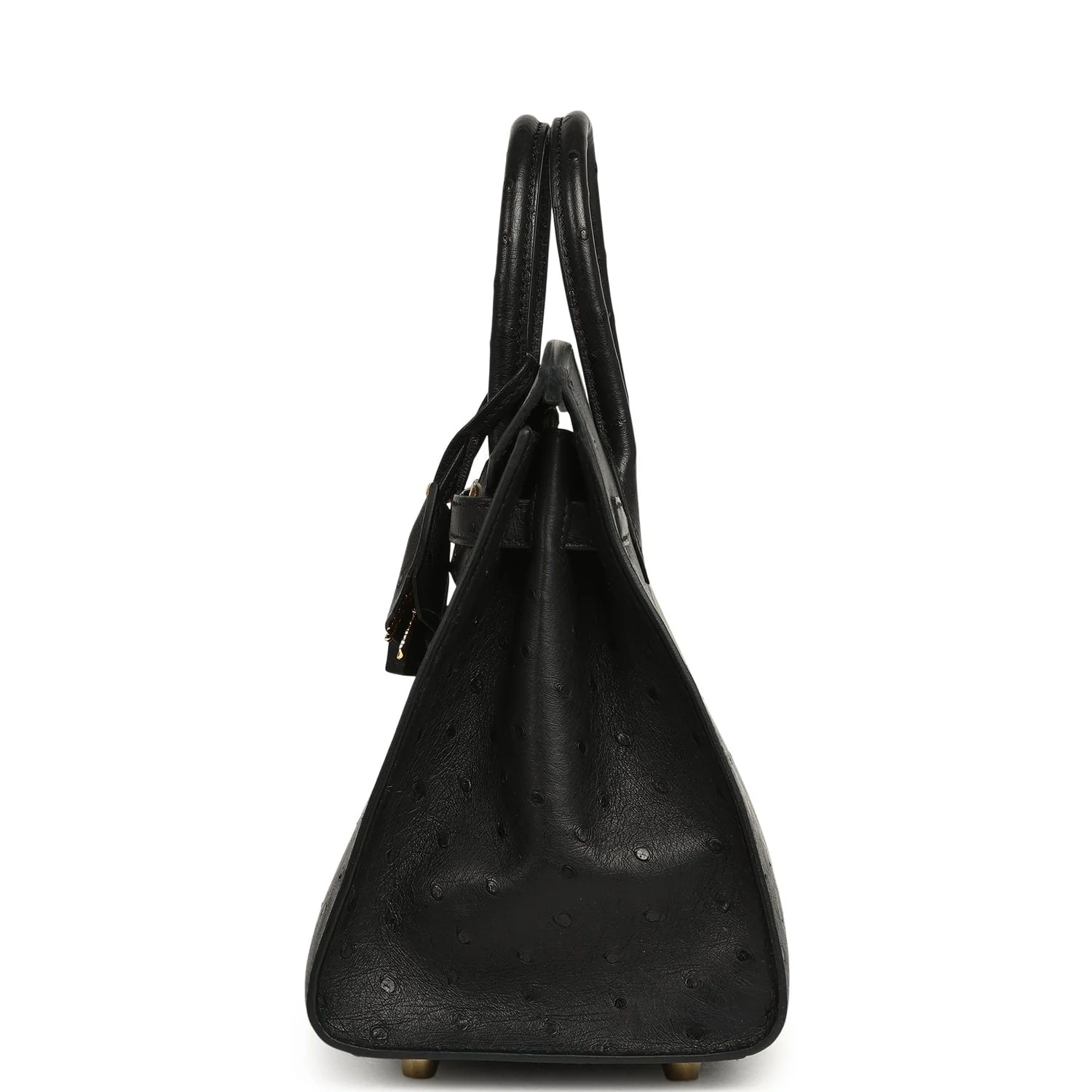 Hermes Birkin Sellier 25 Black Ostrich Gold Hardware
