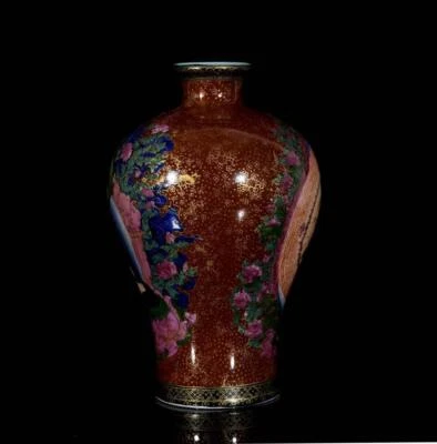 Yongzheng Signed Old Chinese Colour Enamel Vase W/Buddha N3220