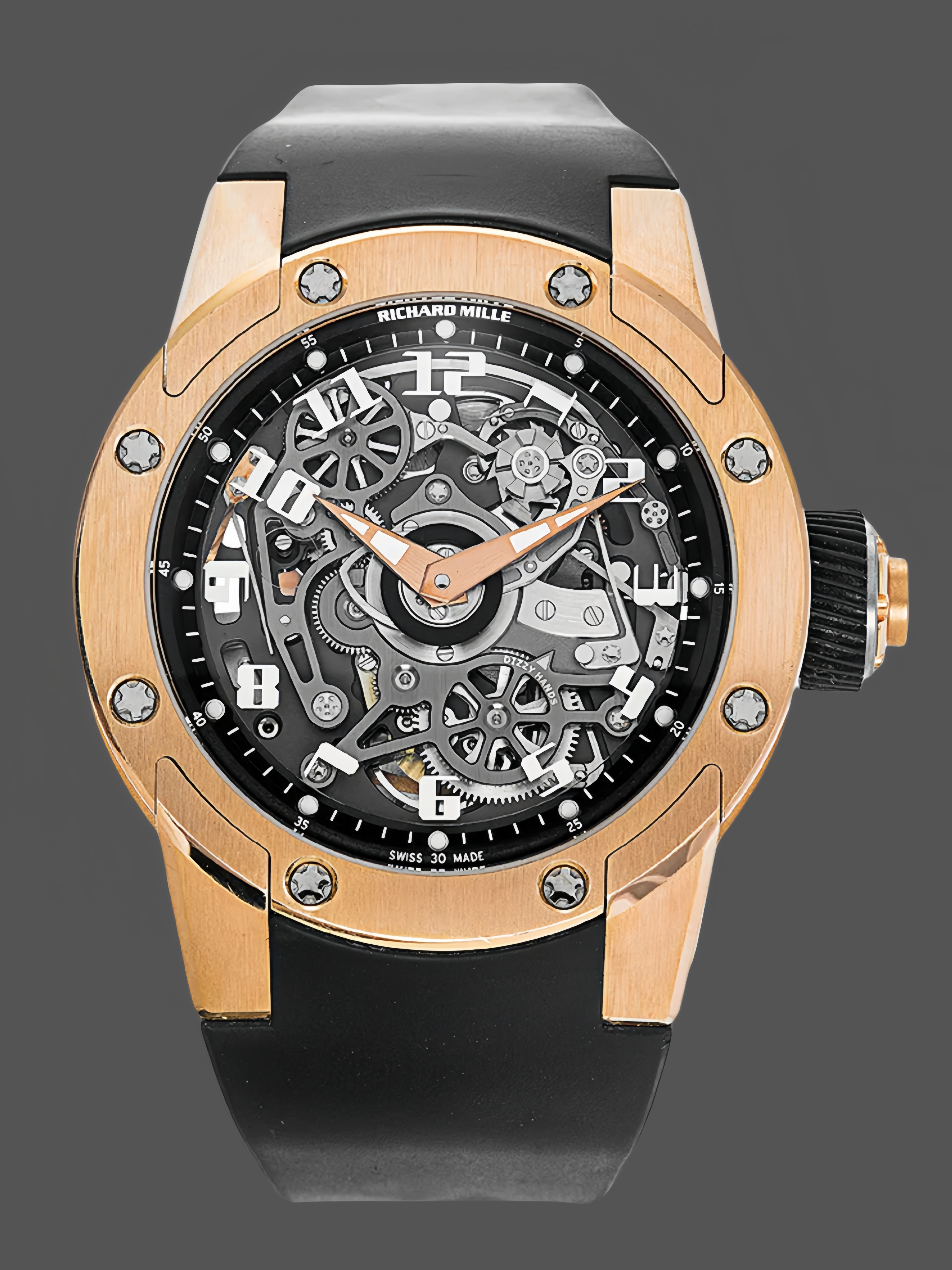 【7A Quality】Richard Mille RM 63 01 Automatic Winding Dizzy Hands Rose Gold Watch