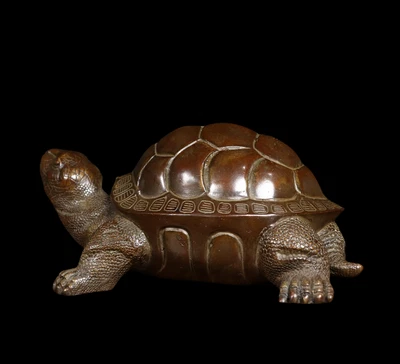 Old Chinese Copper Statue w/turtle N4135