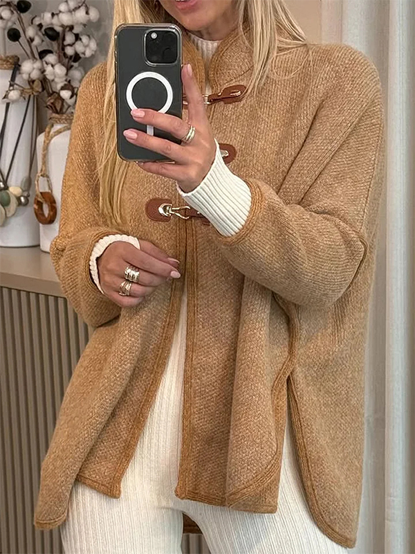 🌲 SALE🔥 Casual Knitting Cape with Buckle