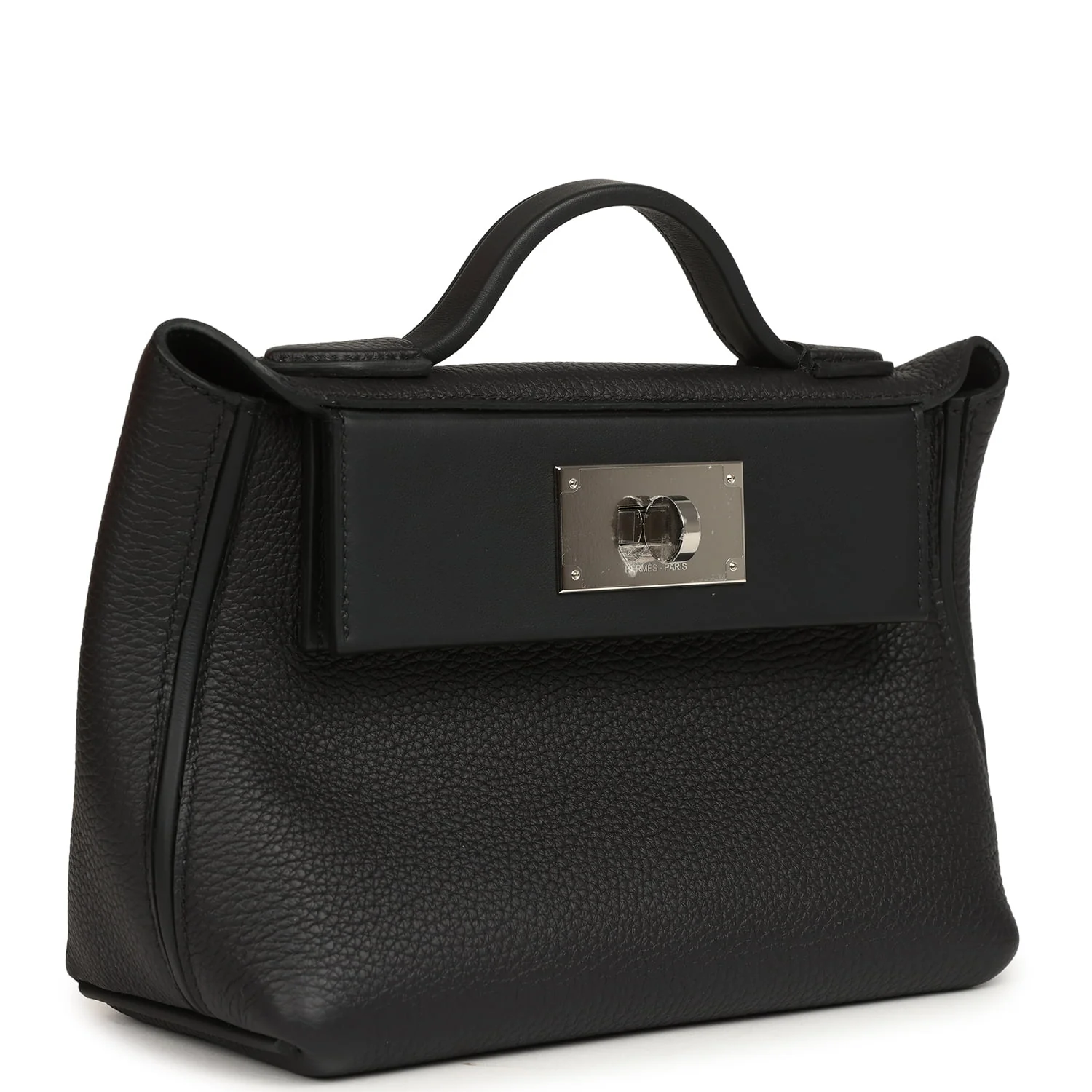 Hermes Mini 24/24 Bag Black Togo, Swift Palladium Hardware