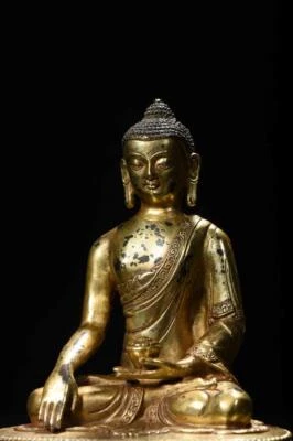 20CM Old Chinese Bronze Statue w/ Buddha N3523