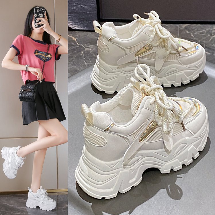 Heighten all-match shoes sports clunky sneaker for women