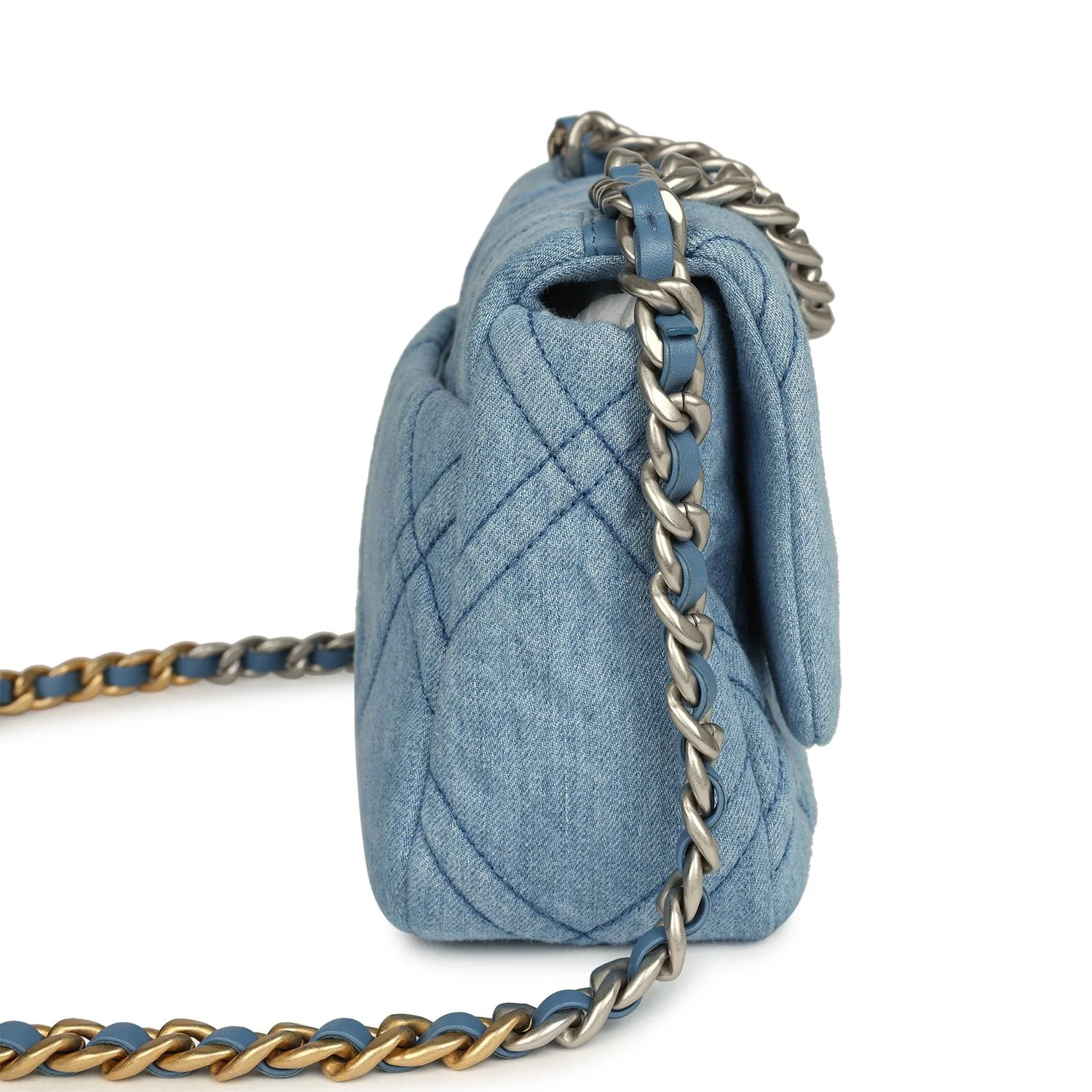 Chanel Medium 19 Flap Light Blue Denim Mixed Metal Hardware